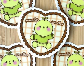 Sweater Weather Smiski Sticker: Waterproof Vinyl Decal