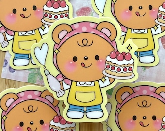 Cooking Mama Bear Vinyl Sticker | Waterproof Laptop Decal