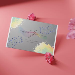 Sjabloon bedankkaarten, schattig ontwerp bedankkaart aangepast cadeau, gratis bewerkbare en aangepaste sjabloon, Canva-sjabloonontwerp
