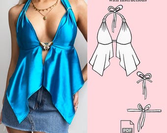 【貴重】A abyts HIGHNECKWOOLCUT-SEW 佐藤健着用サイズ Halter Neck Crop Top Sewing Pattern, Flower Crop Top Pattern