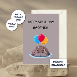 Cartão de aniversário para irmão, presente engraçado da irmã, cartão engraçado para irmão, cartão de feliz aniversário para ele, cartão engraçado para download instantâneo