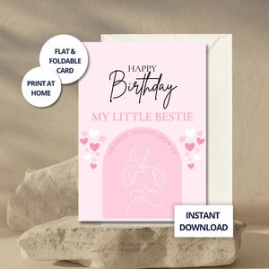 Tarjeta de cumpleaños para hija de madre, mensaje sincero, tarjeta de felicitación para ella, tarjeta de cumpleaños imprimible para hija adolescente, linda tarjeta para mejor amiga