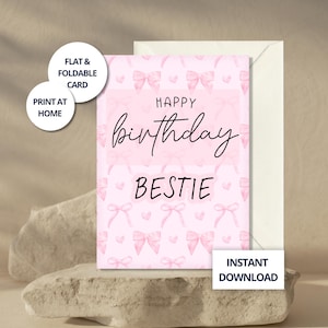 Carte d'anniversaire à imprimer pour la meilleure amie