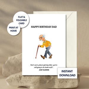 Lustige Geburtstagskarte für Papa | Alter Mann Witz Karte | Sofortdownload | Digitale Karte für Vater | Alterung Humor Karte | Karte von Kids