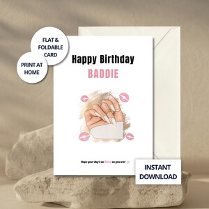 Carte d'anniversaire imprimable pour bestie, carte d'anniversaire impertinente, esthétique girly, carte d'anniversaire en téléchargement numérique elle, carte d'anniversaire pour soeur