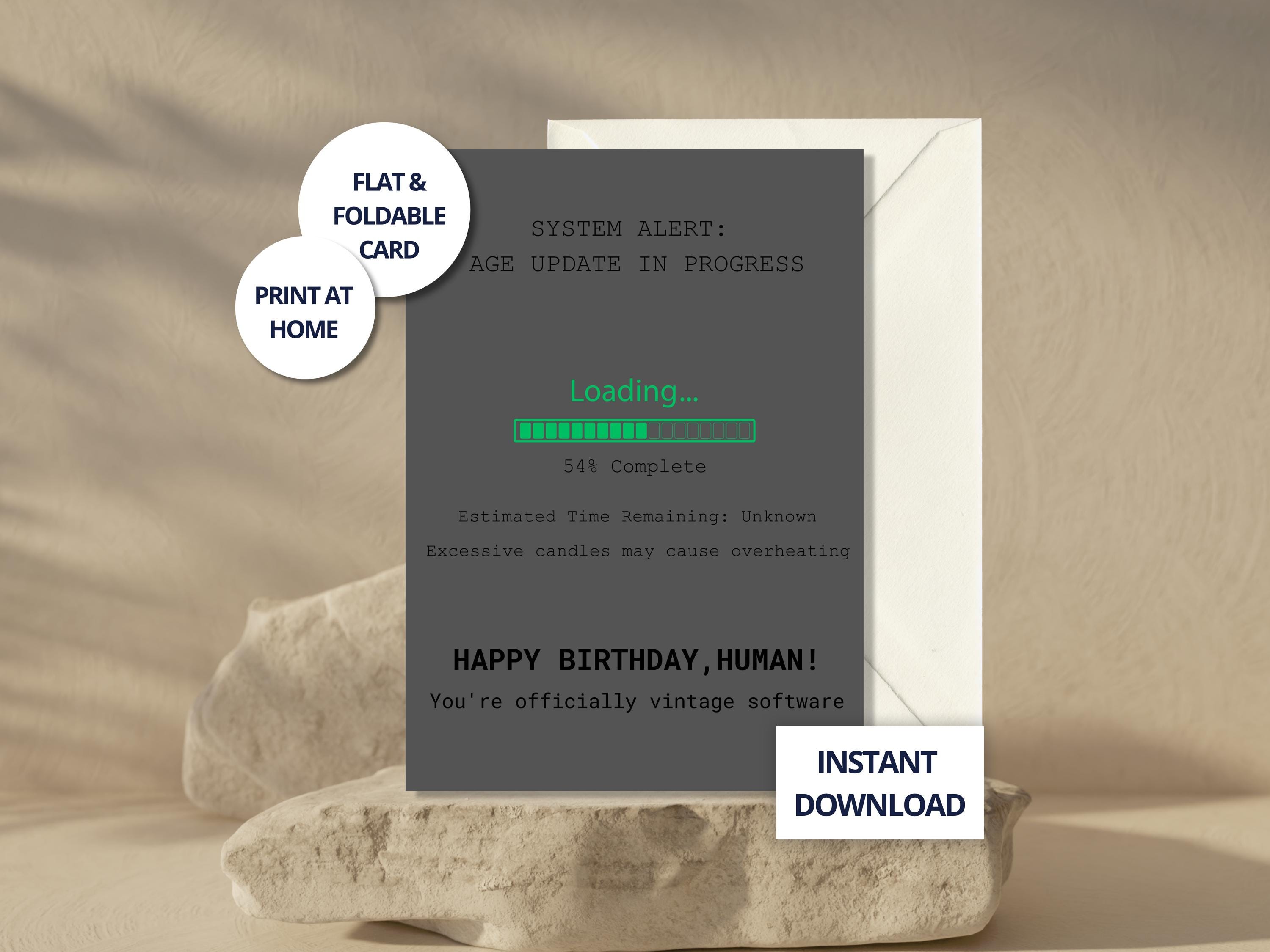 Funny Birthday Card for Tech Man Digital Birthday Card Geek Funny Birthday Card for Him IT Birthday Card for Father Humorous Greeting Card