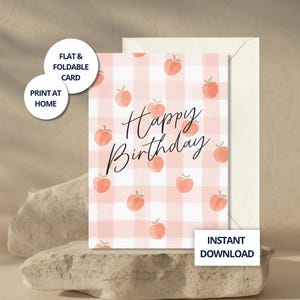 Carte d'anniversaire Cottagecore pour elle, jolie carte de voeux pour un ami, carte d'anniversaire à imprimer pour maman, idée de carte simple pour l'anniversaire de grand-mère numérique