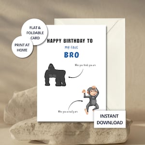Lustige Bruder Geburtstagskarte, Bro Geburtstagskarte, Karte für Ihn druckbare, digitaler Download, Geburtstagskarte von Schwester, Scherz Geburtstagskarte