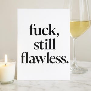Funny Rude Birthday Card Adult Humor Profanity Sarcastic Swear Word Design 5x7 Greeting Card Minimalist Typography Edgy Birthday Card