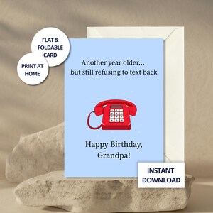 Tarjeta divertida de feliz cumpleaños para abuelo, regalo imprimible, tarjeta humorística para abuelo, tarjeta digital, linda broma imprimible para papá, sarcástico