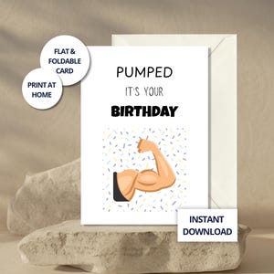 Cartão de aniversário para rato de academia, cartão engraçado para ele, presente para impressão para amigos, cartão engraçado, citação de treino para namorado, cartão digital