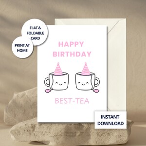 Cute Birthday Card for Bestie, Funny Best Friend Card, Printable Card for Her, Bestie Birthday, Digital Card, Aesthetic Birthday Card Girl