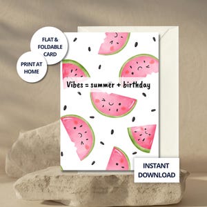 Geburtstagskarte Freund Sommer Geschenkidee für Sie druckbare Karte Einfache Süße Karte Mama Niedliche Grußkarte Summer Vibes Instant Download Card
