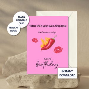 Carte d'anniversaire pour grand-mère, cadeau d'anniversaire amusant pour grand-mère, carte de voeux imprimable, blague pour grand-mère, carte impertinente pour sa carte d'anniversaire, blague