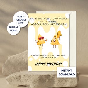 Funny Birthday Card for Best Friend Printable Gift for Her Cute Greeting Card Bestie Instant Download Card With Text Punny Card for Friend