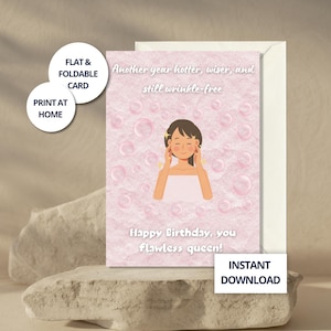 Aesthetic Birthday Card for Best Friend Greeting Card for Bestie Gift Idea Printable Card for Her Cute Birthday PNG Digital Download Friend