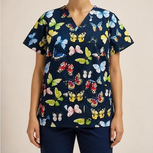 Floral Top, Butterfly Top, Medical Top,