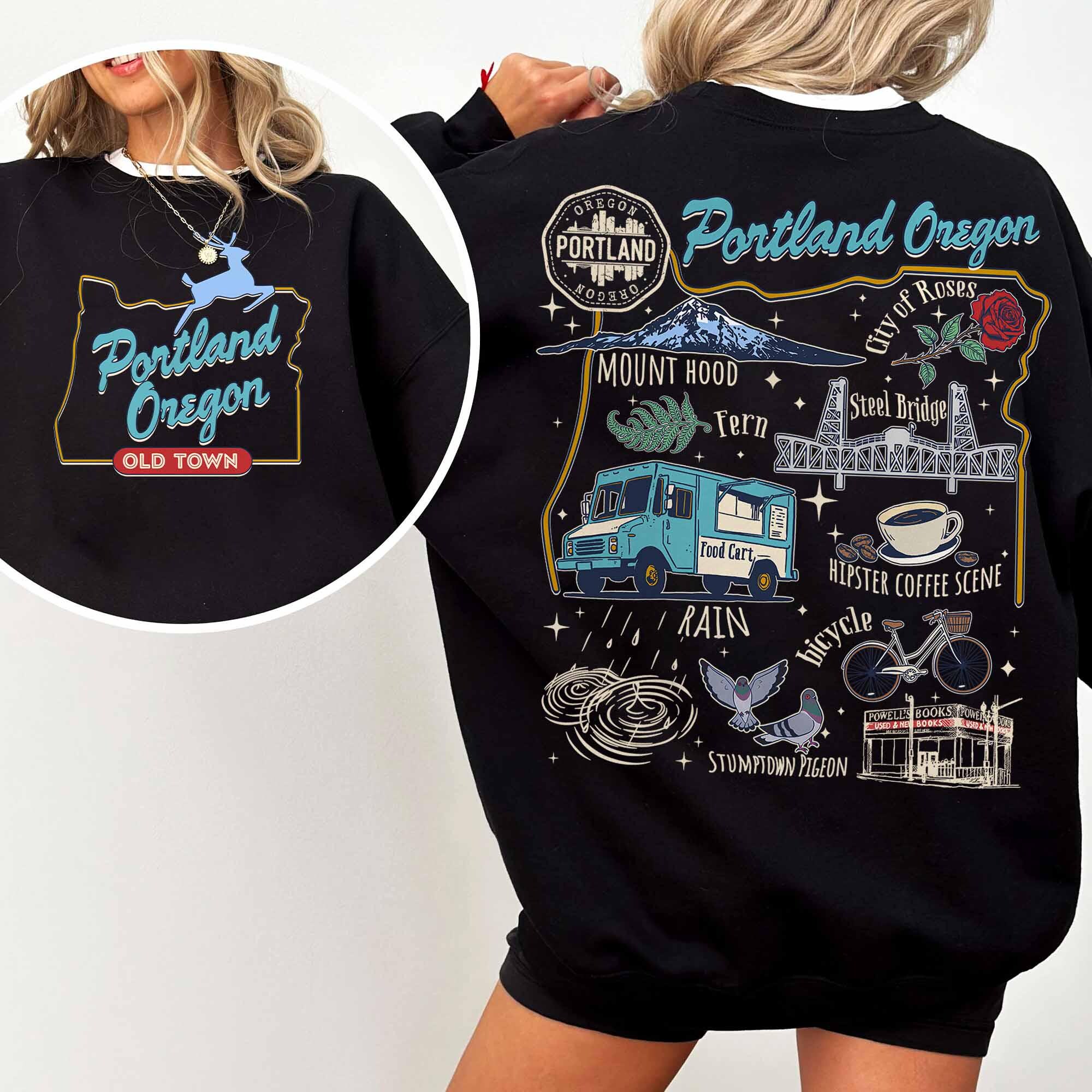 Portland Oregon Sweatshirt, the City of Roses Hoodie, Hiking Gift, Portland Souvenir, Oregon Pride, Nature Lover Sweatshirt, Travel Gift
