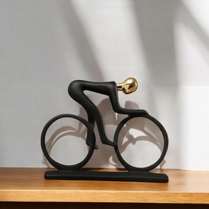 Modern Abstract Resin Bicycler Cyclist Bike Racer Statue Bicycle Rider Figurine for Office Living Room Decor