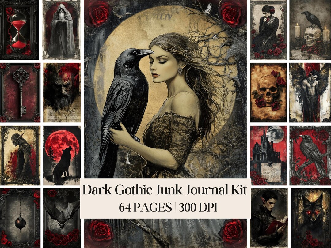Dark Gothic Junk Journal Kit • Witchy Halloween Ephemera • Occult ...