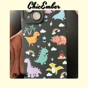 iPhone 11, iPhone 16, iPhone 15, iPhone 13, iPhone 12, iPhone 14 Pro Max, iPhone Mini, iPhone XR, iPhone XS, iPhone X, iPhone 7, iPhone 8 Plus, iPhone SE2, Cartoon Dinosaur Floral Phone Case, Colorful Soft Cover | Cute and Durable Design