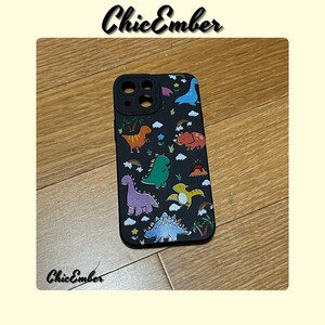 iPhone 11, iPhone 16, iPhone 15, iPhone 13, iPhone 12, iPhone 14 Pro Max, iPhone Mini, iPhone XR, iPhone XS, iPhone X, iPhone 7, iPhone 8 Plus, iPhone SE2, Cartoon Dinosaur Floral Phone Case, Colorful Soft Cover | Cute and Durable Design