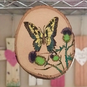 Butterfly Artwork, Butterfly, Woodburned Butterfly Painting, Butterfly Wood Mount, Art Gift, New Home Gift, Birthday Gift