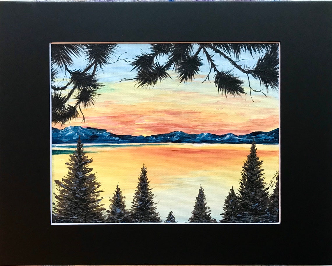 Lake Tahoe Painting Tahoe Original Artwork 8 X 10 Original - Etsy