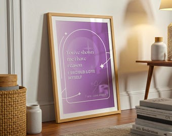 Póster con la letra de "Love Myself" de BTS – Arte mural para fans del Kpop - Frases de amor propio (descarga digital)