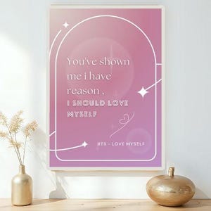 Digital Download BTS &quot;Love Myself&quot; Lyric Print Poster wall art- kpop poster - gift - gift for her - print artwork-Digital Print - room decor