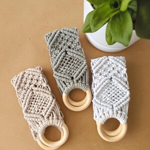 Set (3 Artikel) Makramee Handtuchhalter, Küchen Organizer, Geschenk für Mama, Freundin, Serviettenhalter