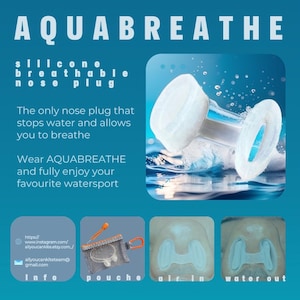 AquaBreathe Waterproof  Nose Plug – Comfortable & Breathable Nose Plug for Surf, Kitesurf, Windsurf, SUP, Kayak and all Water Sports