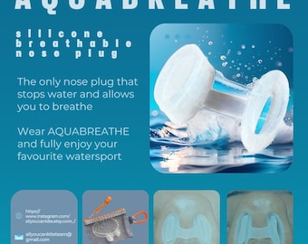 AquaBreathe Waterproof  Nose Plug – Comfortable & Breathable Nose Plug for Surf, Kitesurf, Windsurf, SUP, Kayak and all Water Sports