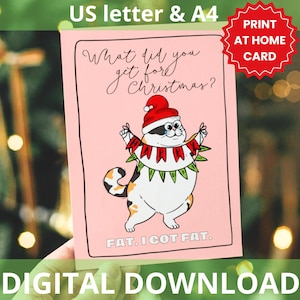 Lustige Weihnachtskarte • Print at Home Digital Download Karte • Lustige Weihnachtsgeschenk • Weihnachtskarte • Lustige Katzen Weihnachten • Lustige Katzenkarte