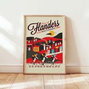 Impresión del Tour de Flandes - Cartel de Ronde van Vlaanderen - Arte clásico de primavera - Regalo de ciclismo - Decoración de bicicletas / Impresión de ciclismo / ENVIADO