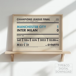 Man City 2023 Print - City European Champions Print - Man City Fan Poster | DIGITAL DOWNLOAD