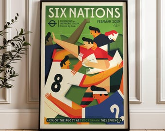 Six Nation Print, Rugby Poster, 6 Nations Art | Printed and Shipped