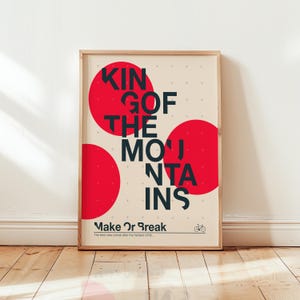 Poster moderno di ciclismo, arte murale "Re delle montagne", stampa con motivo a pois