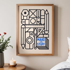 Kreative Kunst Poster, Kunstwerkzeuge Druck, Wandkunst, Cooles Plakat, moderner Kunstdruck Download, Geschenk des Künstlers, Geschenk des Illustrators
