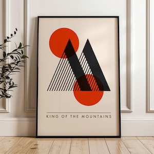 Typographic Cycling Print, King of the Mountains Print, Tour de France Poster, Download Print | KOM02