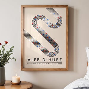 Typographic Cycling Print, Alpe 'D'huez Print, Tour de France Print, Tour de France Wall Art, Download Print | TOU02