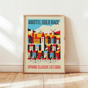 Radfahren Druck |  Amstel Gold Rassen-Druck | Frühlings-klassische Radsportkunst | Rennrad Poster | Holländische Rasse Fan Geschenk | Zyklus Dekor | VERSANDT