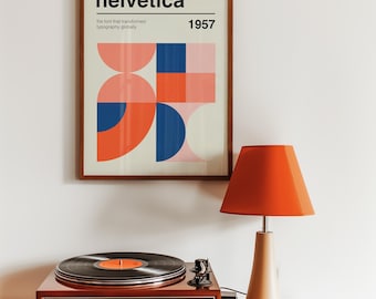 1957 Helvetic Typographic Print | Instant Digital Download