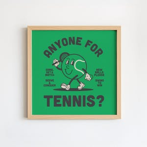 Tennis Print | Wimbledon Print | Tennis Lover Gift | Game Set Match Poster | Sports Mascot Print | SHIPPED