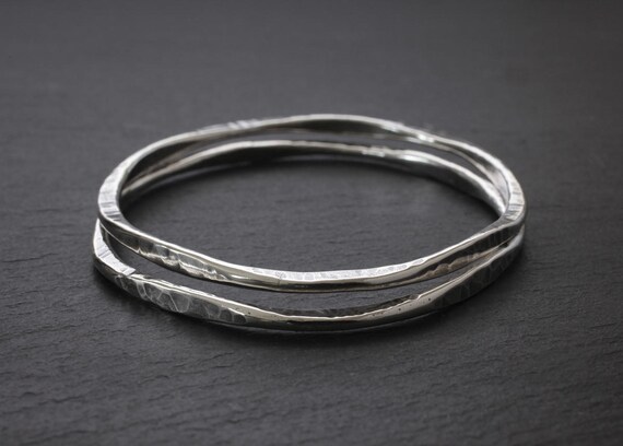 Sterling Bangle Silver Bracelet Hammered Silver Bracelet | Etsy