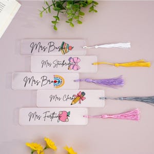 Personalized Teacher Bookmark, Thank You Gift, Teacher Appreciation Gift, Acrylic Bookmark for Teacher, Book Lover Gift,Back To School Gift