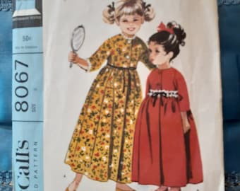 1965 McCall's 8067 child's robe in a size 5 two versions