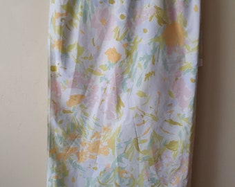 Vintage Sears Perma Prest percal floral sheet twin flat  flower power