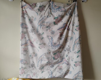Vintage Perry Ellis Martex Königin Blatt-Set Schmetterlinge geblümt
