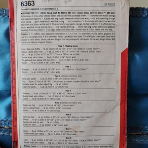 May include: Vintage sewing pattern for dolls, featuring various wardrobe options. Includes instructions for a wedding gown, rompers, sundress, and more. The pattern is for dolls such as Barbie and Darci, with measurements in inches and yards.
